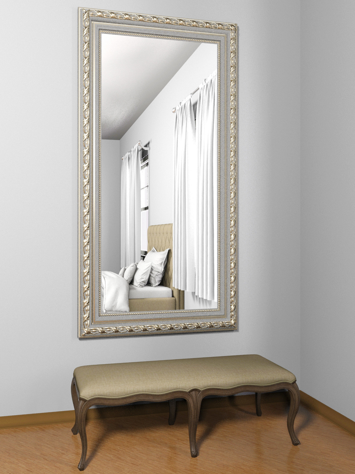 Зеркало в белой раме